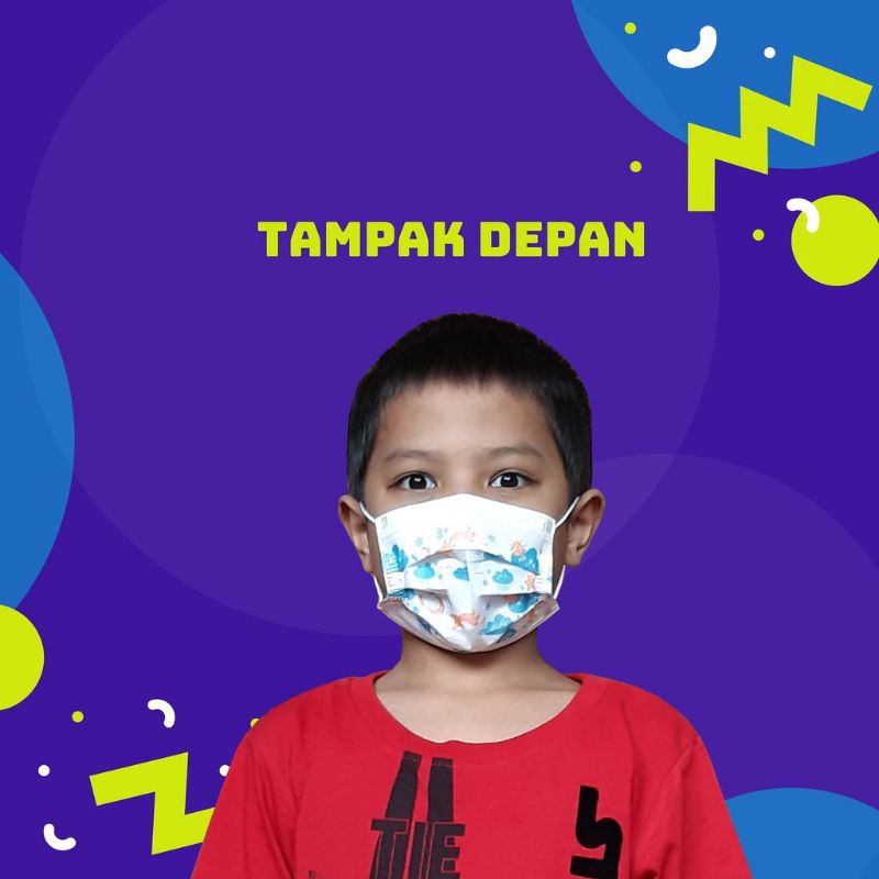 Masker Medis Safelock Anak Ecer 1 pc Earloop 3 ply -Masker Anak