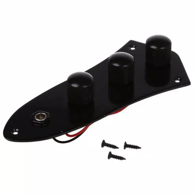 Plate control jazz bass set prewired black hitam