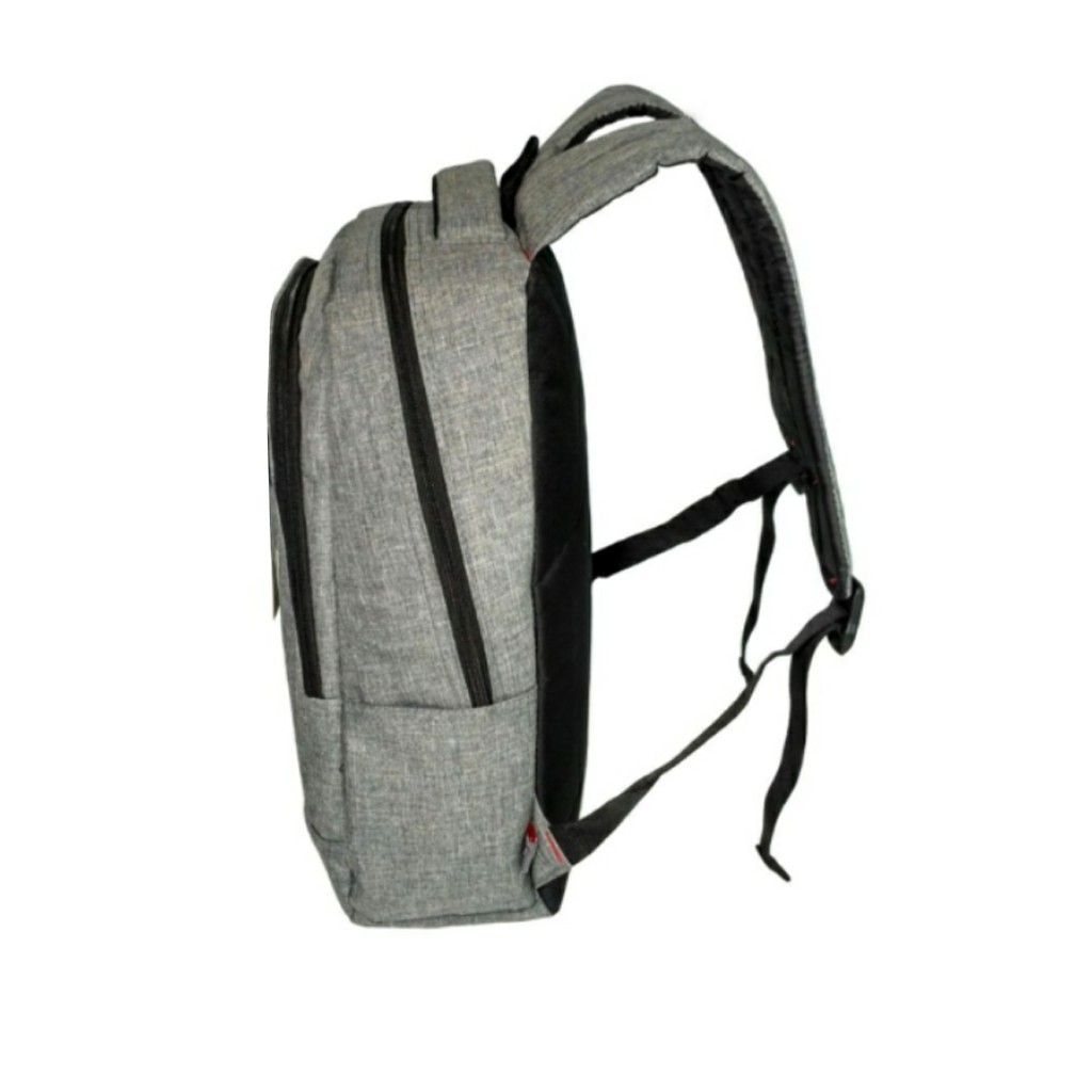 Carboni Backpack Tas Ransel Punggung Nilon Mode Disain Kasual Fungsional MA00057 17- Grey Original