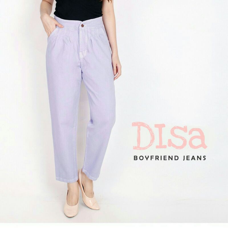 LILAC jeans cullote jeans celana jeans wanita jeans purple Denim ungu boyfriend jeans baggy pants