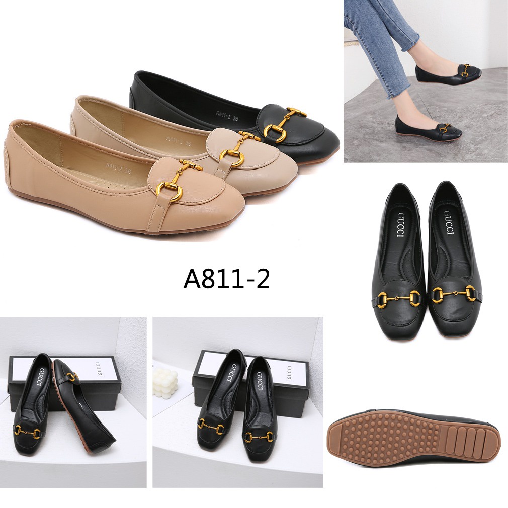 GC  Leather Horsebit Ballerina Flat Shoes #A811-2