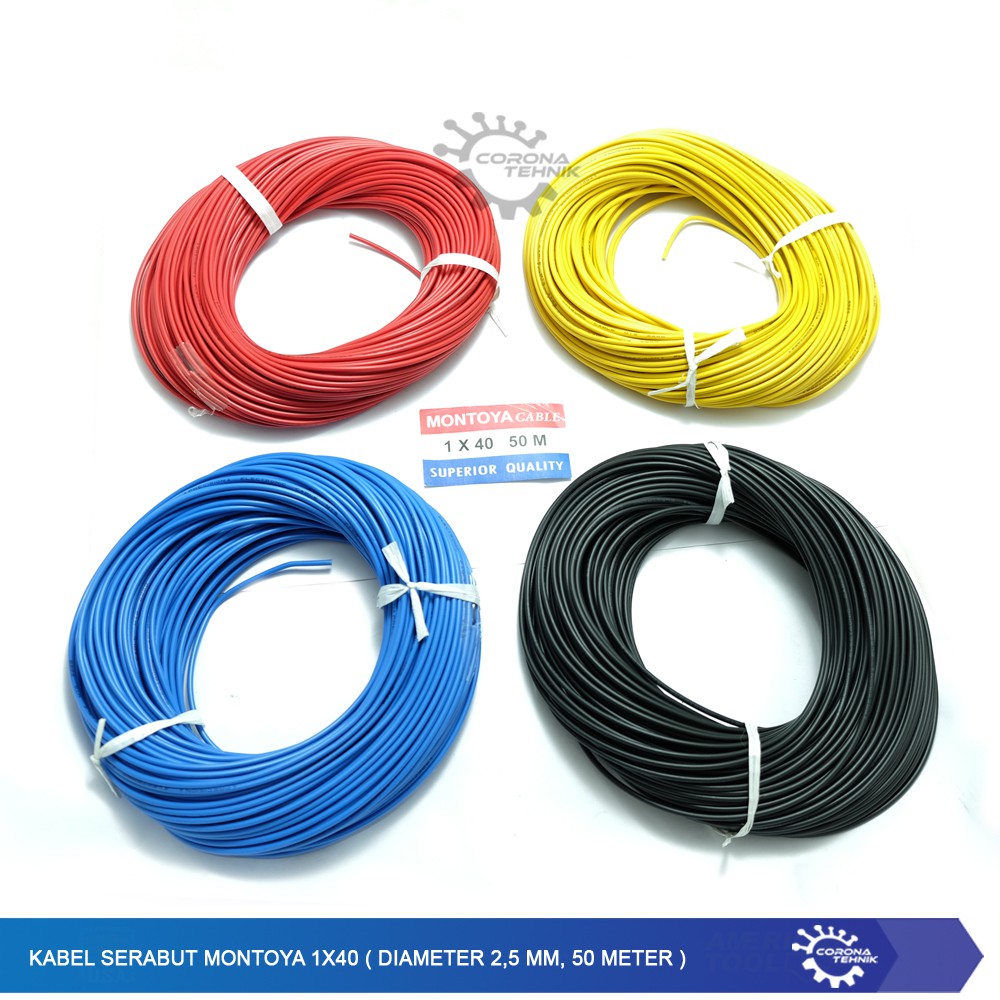 Kabel Serabut Montoya 1x40 ( Diameter 2,5 mm, 50 Meter )