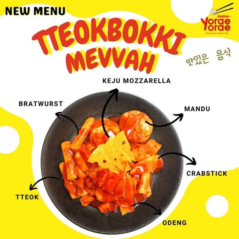 

[READY] TTEOKBOKKI MEVVAH (topping komplit isi Mandu, odeng, sosis, crabstick, keju mozza)