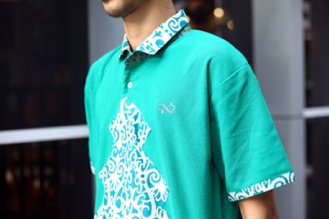 Loyal Kaos Polo Batik Hijau Tosca Modern Pria M L XL XXL