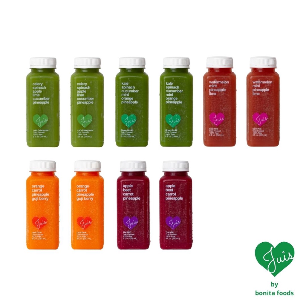 

Juis - Paket Cleanse 2 - 10 botol 250 ml (Cold-Pressed Juice / Jus)