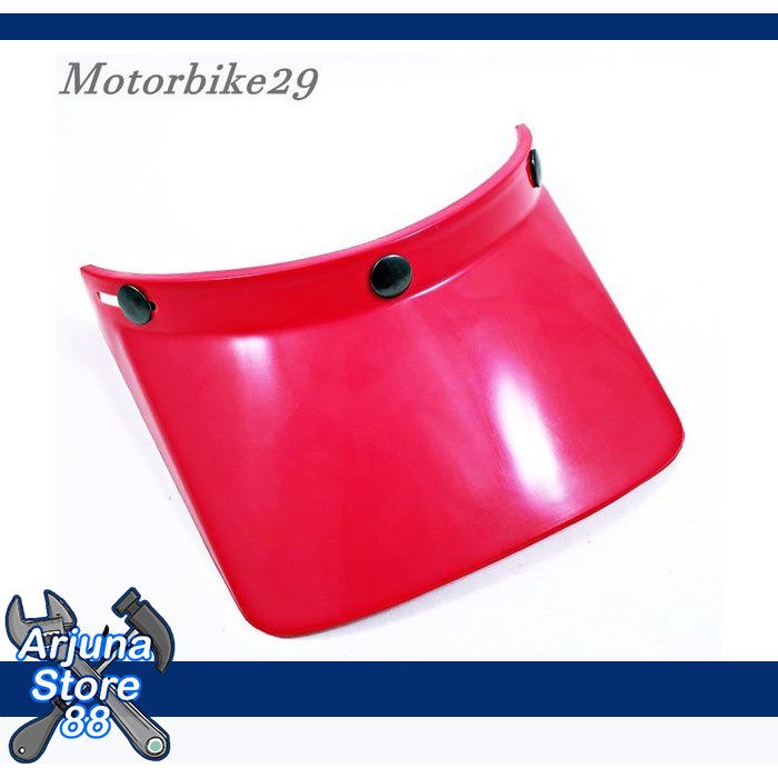 Pet Topi Helm Bogo Panjang Merah Helm Retro Motor