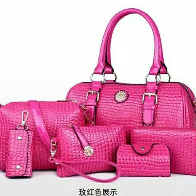Sale tas import croco 5in1