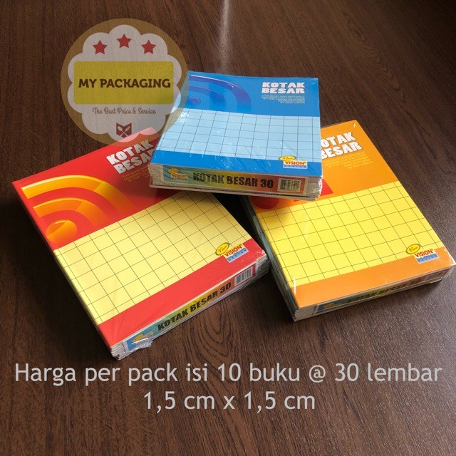 Jual Buku kotak besar 1.5 cm - 30 lembar harga per pack isi 10 buku