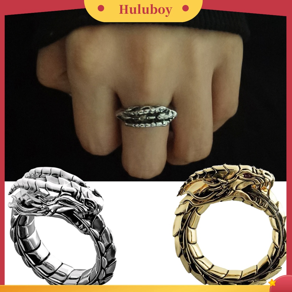 Cincin Desain Naga Huluboy Giant Adjustable Untuk Unisex