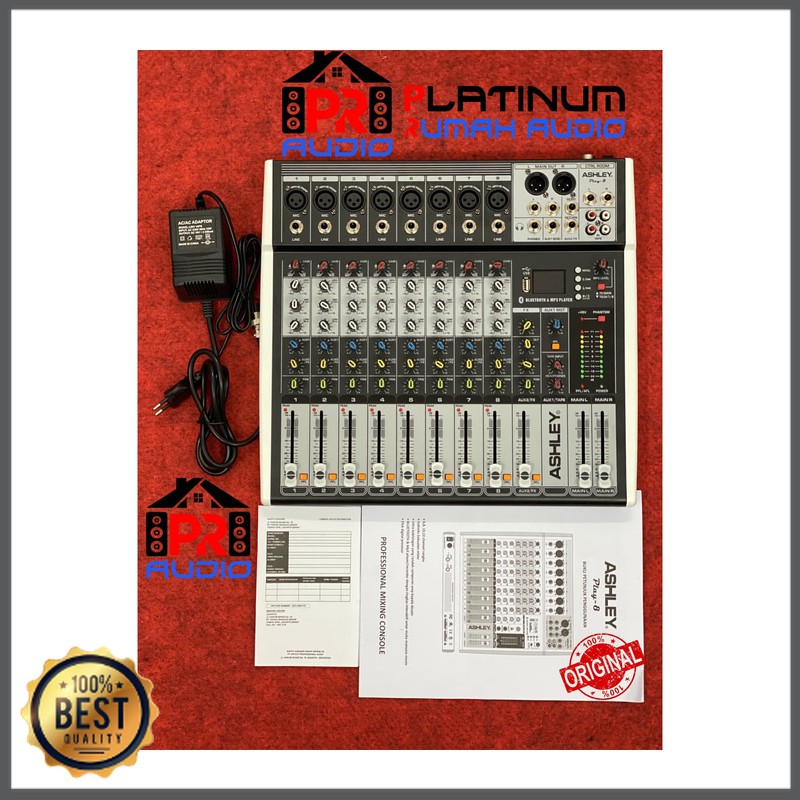 Mishad Shop -  Mixer Audio ASHLEY Play8 / Play 8 (8Channel) ORIGINAL Bluetooth,USB  GU-5117-1243