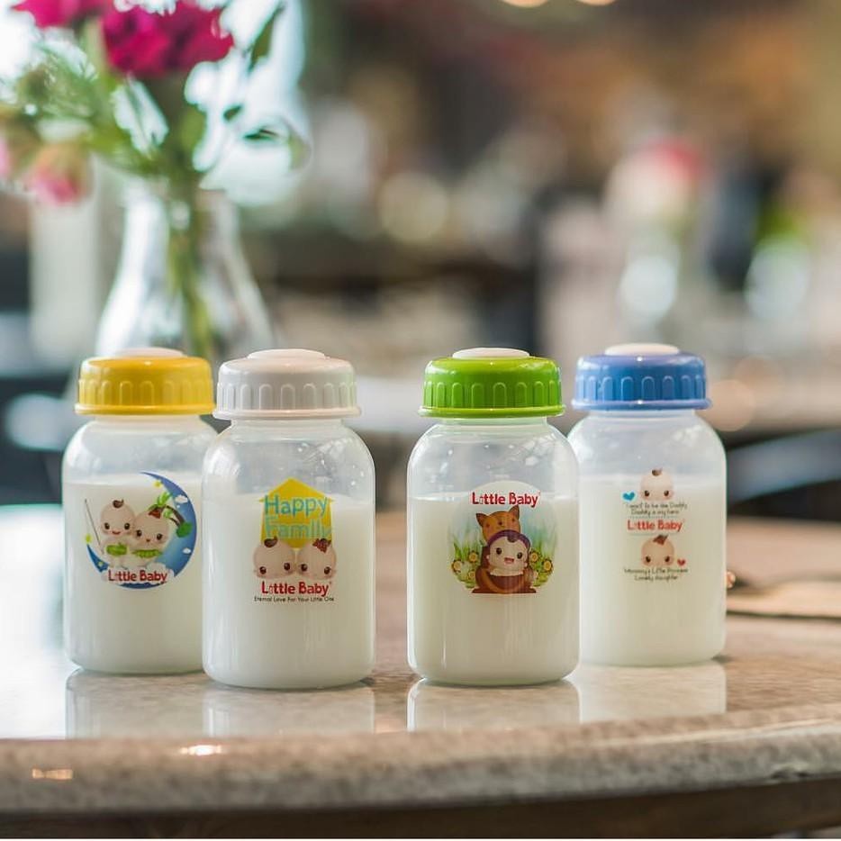 Botol ASI Plastik Little Baby Breastmilk Storage Bottle 120ml Isi 4 Pcs 0216