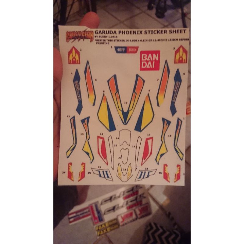 Sticker-Stiker-Decal-Tempelan Crush Gear Garuda Phoenix