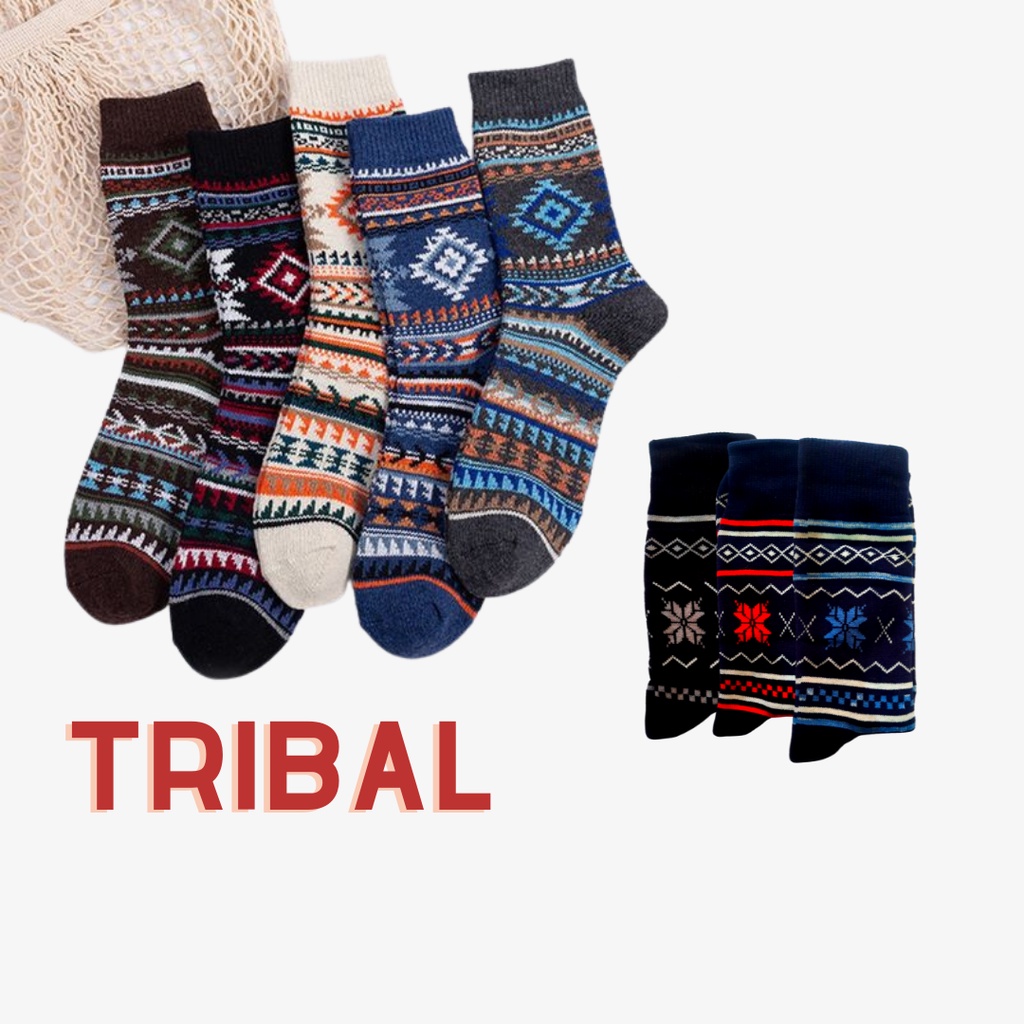 Kaos Kaki Tribal Tebal Motif / Kaos Kaki Tebal Musim Dingin
