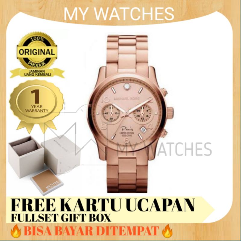 Jam Tangan Wanita Michael Kors Original MK5716 Chronograph Rosegold