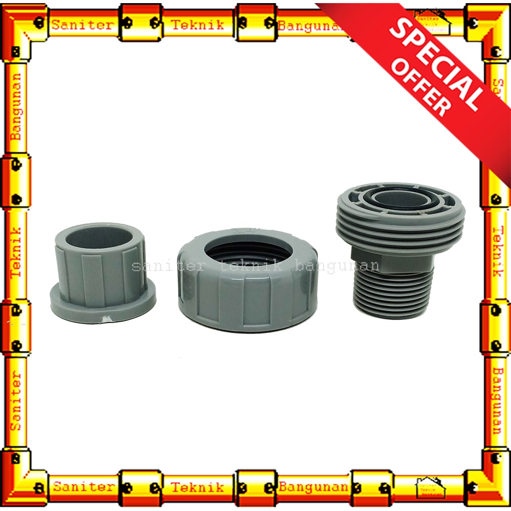 Watermur Drat Luar PVC Ukuran 1/2&quot; 3/4&quot; 1&quot; Water mur Sambungan Pompa