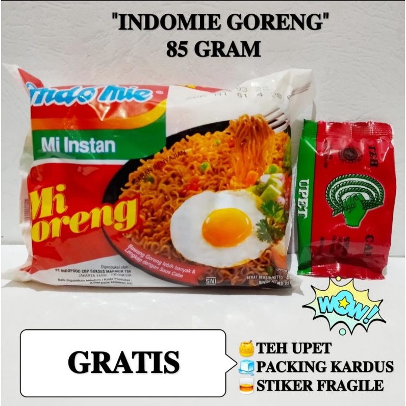 

Indomie mi Instan Mi Goreng GRATIS teh upet khas Cirebon