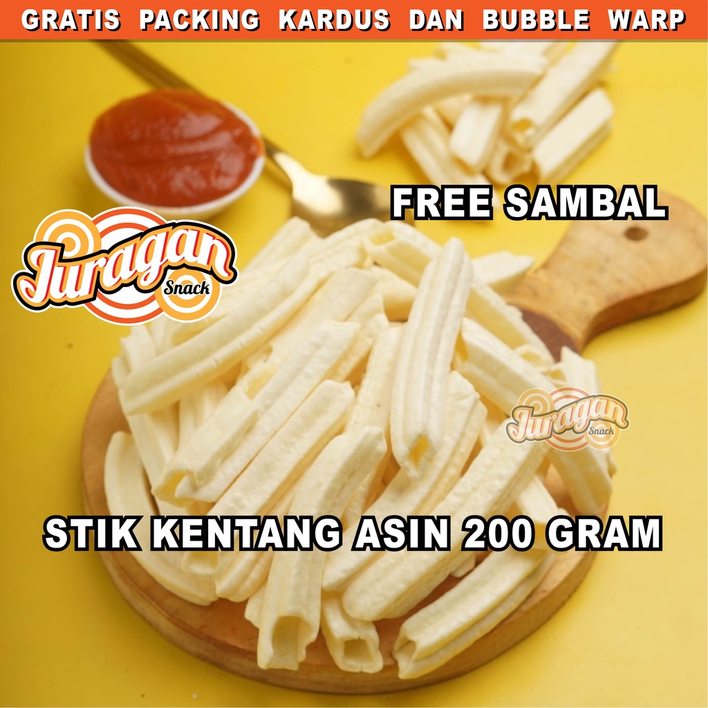 STIK KENTANG ASIN FRENCH FRIES  200 gram snack kiloan makanan ringan jajanan cemilan camilan asin gurih murah