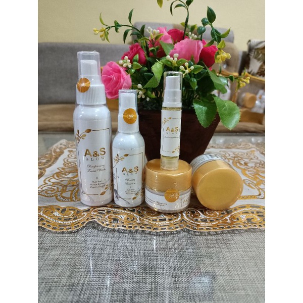 A&S Glow Premium BPOM lengkap dengan serum + BONUS