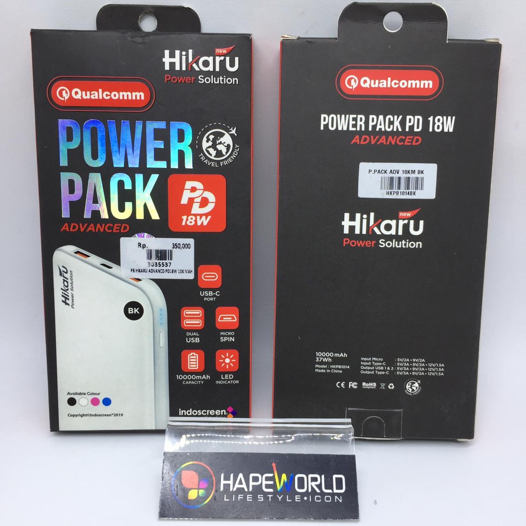 POWER BANK HIKARU PD 18W QUALCOMM