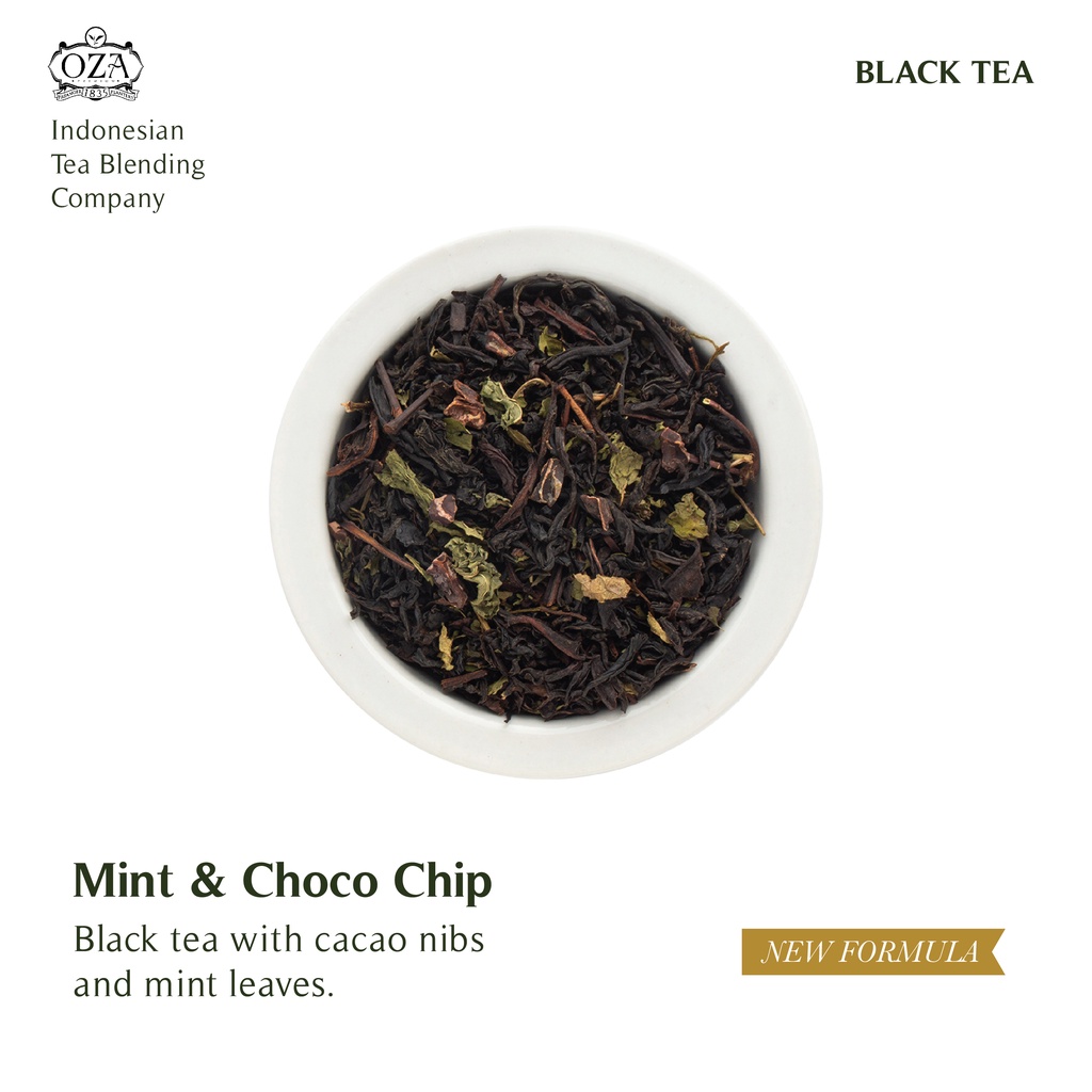 

OZA Tea - Mint & Choco Chip | Artisan Tea - Black Tea | Specialty Grade | Teh Premium | 40 gram (20 cups)