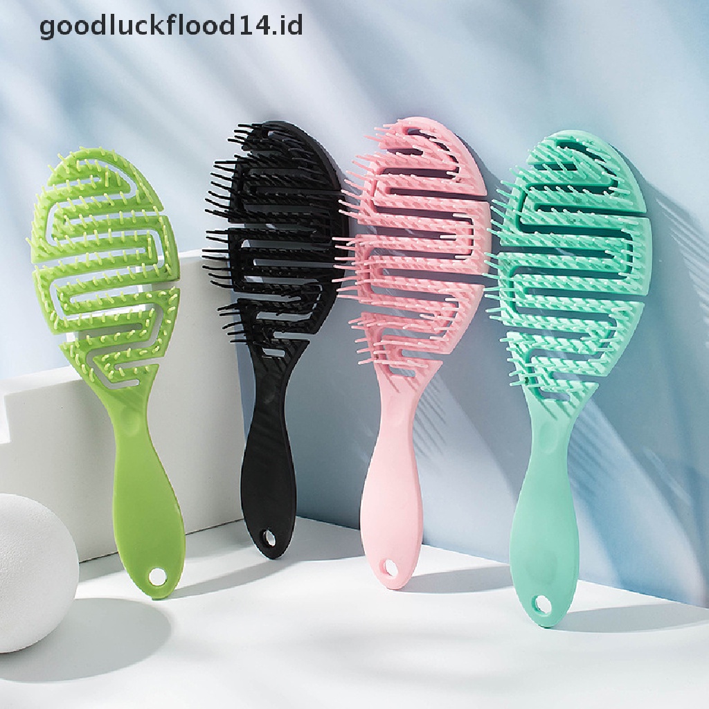 [OOID] Wet Brush DryCurved Comb Massage Comb Fluffy Shape Ribs Curling Comb On Wet Hair ID