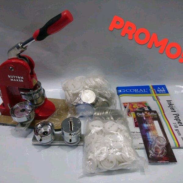 

Sale Paket Mesin Press Pin Talent Moulding 44 & 58 Free Bahan Kertas & Circle Cutter Termurah