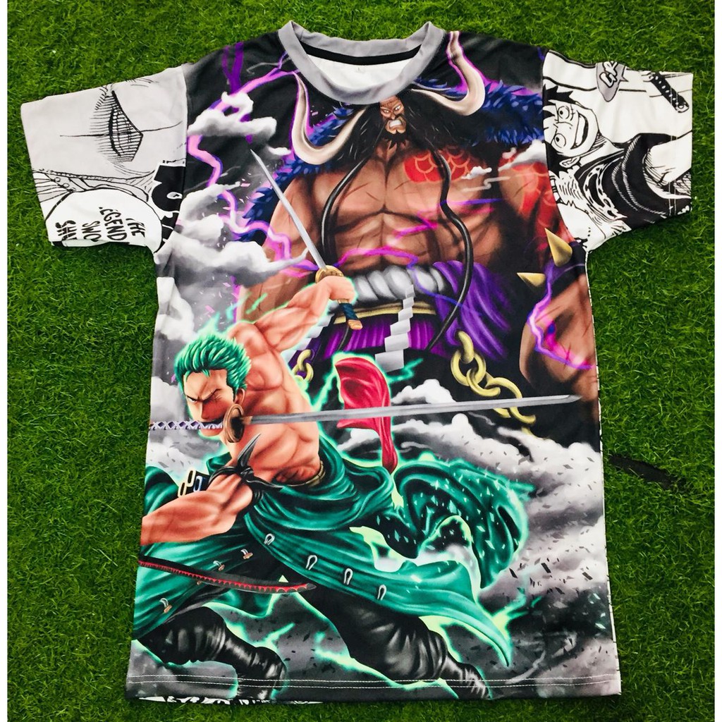 Tshirt Roronoa Zoro Onigashima Battle Anime Onepiece Manga Premium