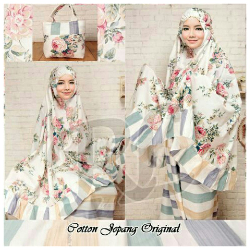 SALE  Mukena katun jepang warna putih Dewasa [SALE]