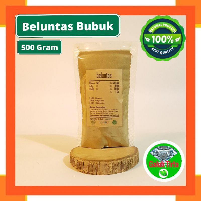 

DAUN BELUNTAS BUBUK 500gr - Pluchea indica- MURNI - JSR - REMPAH