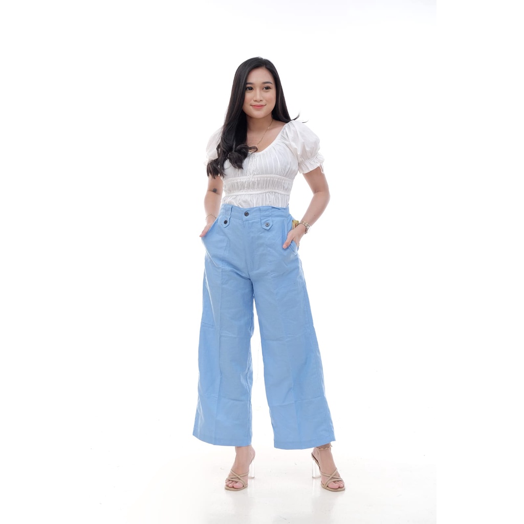 Kulot Linen Import Highwaist - Cullote Pants | Celana Kulot Wanita