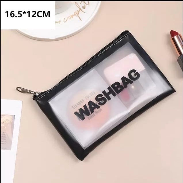 Tas Kosmetik Washbag Toiletry - Pouch Make-Up Travel Transparan Waterproof