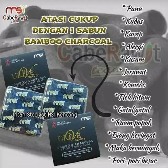 MSI Bamboo Charcoal Brightening Soap/ Sabun Bamboo Charcoal/ Sabun Bamboo