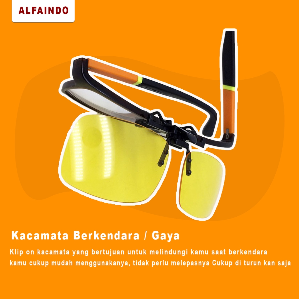 Alfaindo Klip On Kacamata Gaya 60mm X 39mm