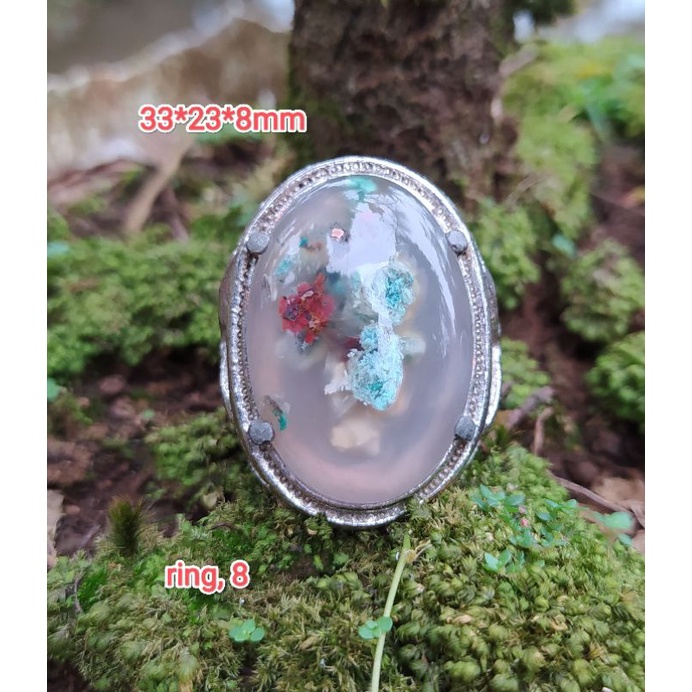 batu akik cincin pancawarna batu garut berkualitas siap pakai dimensi jumbo