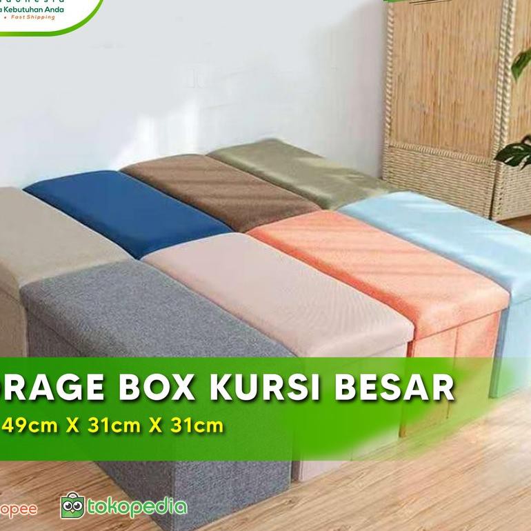 ✲ Storage Box Kursi Penyimpanan Serbaguna Organizer Kursi Box Buka Tutup ❃