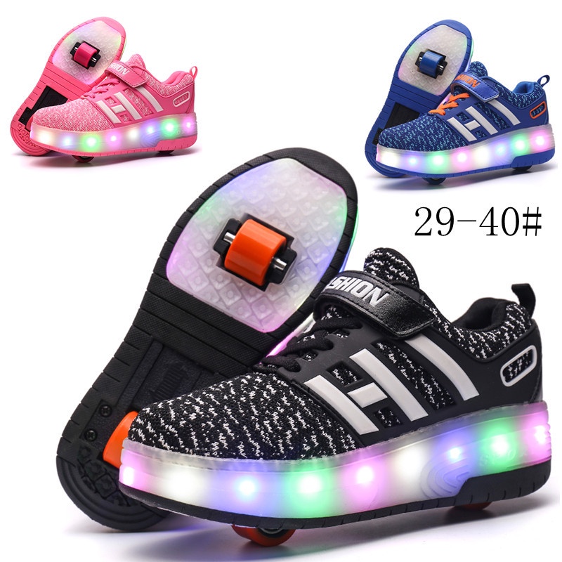 Sepatu Roda Heelys LED  Penjualan Langsung Anak Heelys Mesh Double Roda Unisex Dewasa Sepatu Roda Sk