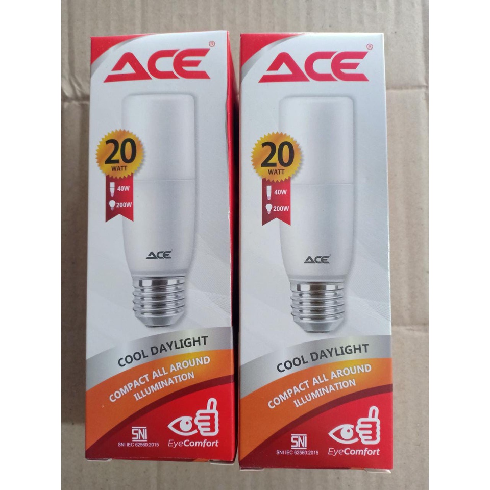 Lampu Bohlam LED Stick ACE 20Watt - ACE LED STICK Bulb 20 Watt 20W Stik
