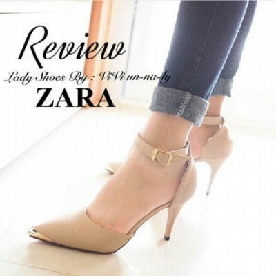 High Heels Stiletto Replika Zara Kulit Casual Mocca 0192