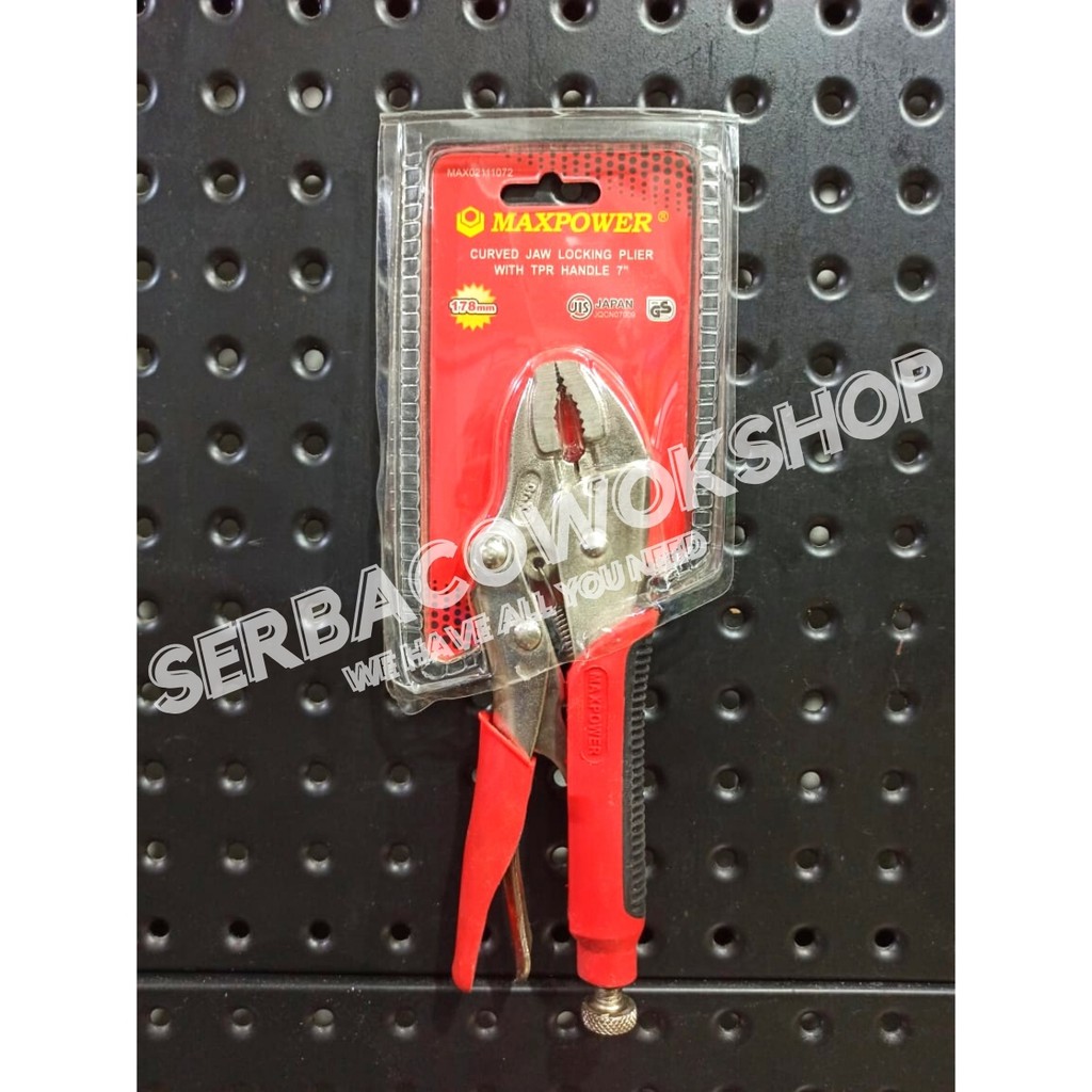 Maxpower Tang Buaya Gagang Karet Bengkok 7 Inch Locking Pliers Curve Termurah Berkualitas