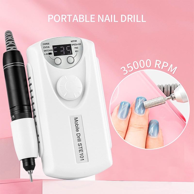 Piggy D &amp; Z Mesin Sander Kuku Elektrik 30000 rpm Acrigel Dan Fiber Bivolt Untuk Manicure