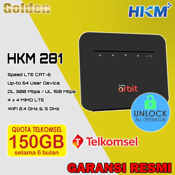 Telkomsel Orbit Pro BONUS DATA Kuota 150GB HKM 281 Modem Router Wifi Resmi