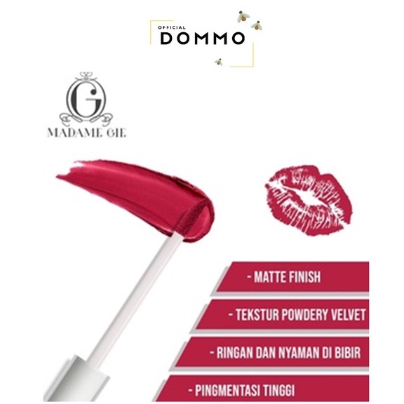 DOMMO - D8017 Madame Gie Always On Lip Cream - MakeUp Lip Cream Lipstik