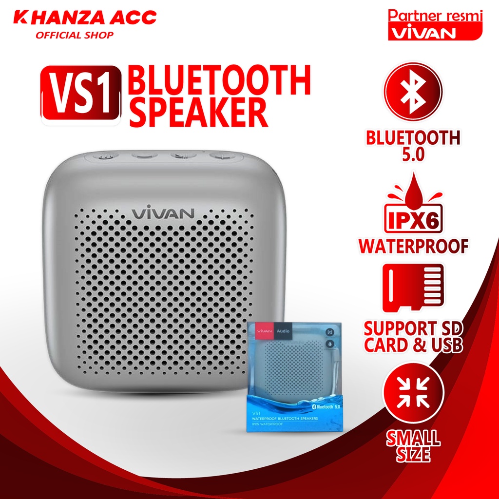 KHANZAACC Vivan VS1 Outdoor Bluetooth Speaker 5.0 Waterproof