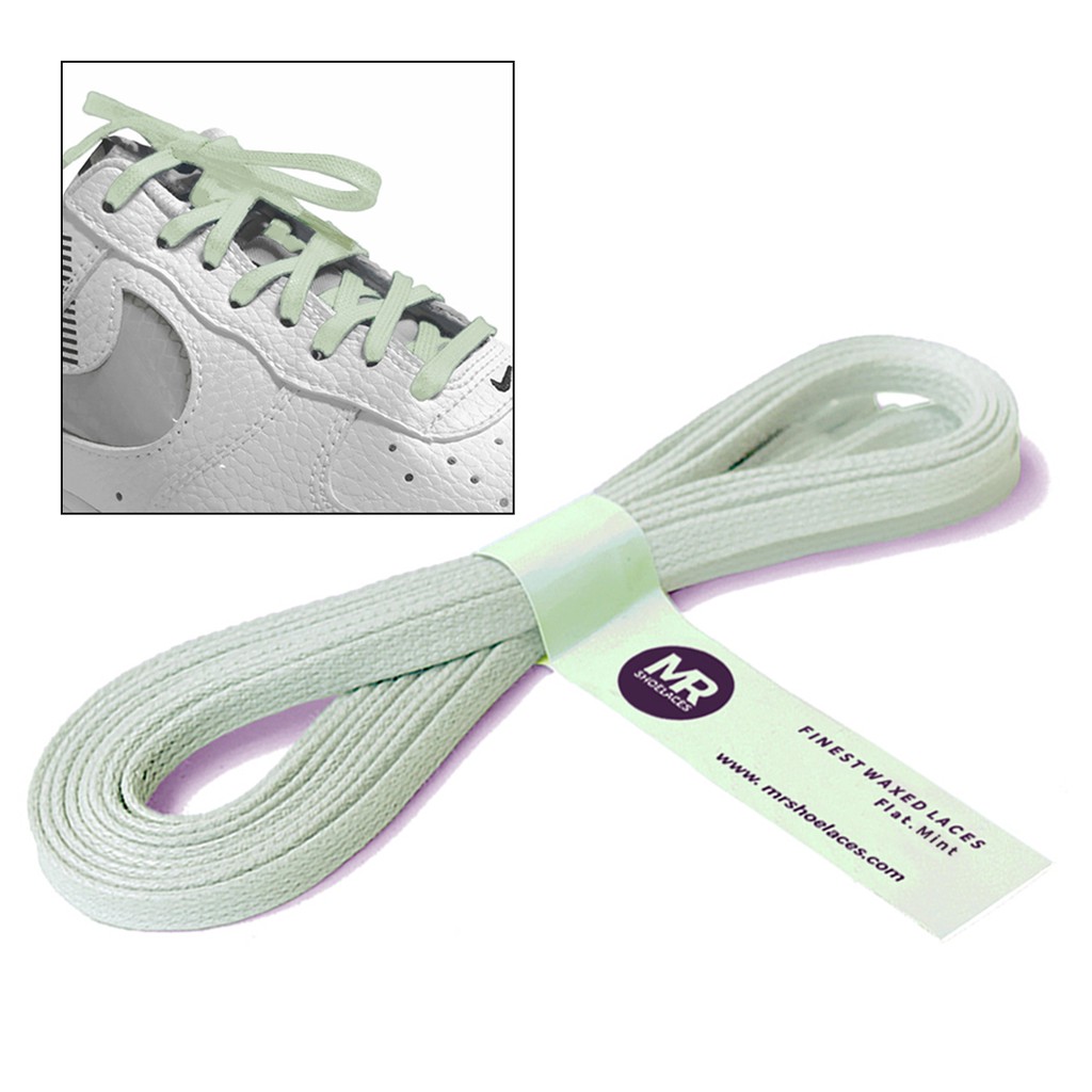 MR Shoelaces FA13 Mint - Tali Sepatu Lilin 5mm Gepeng Flat Pipih (Waxed Laces) 90cm 100cm 120cm 150cm 200cm - Premium Shoelace