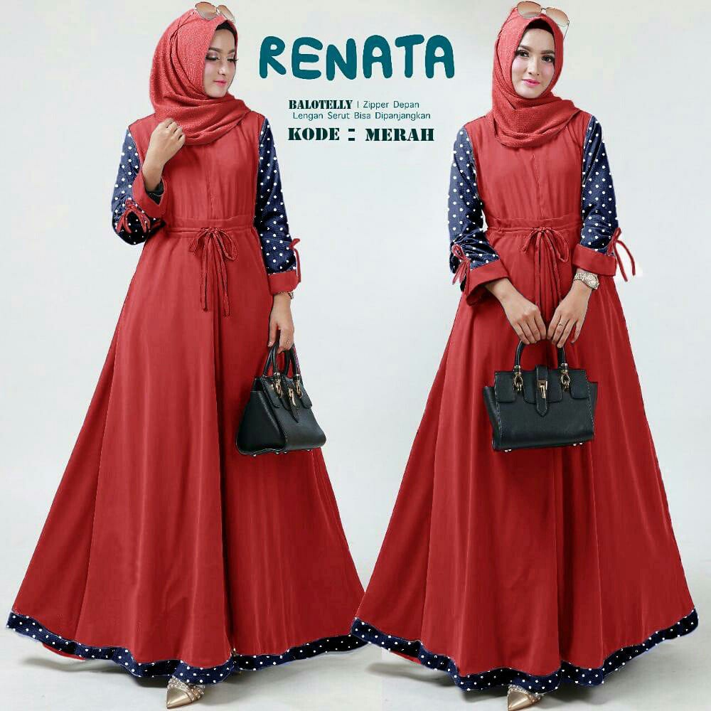 GT15 Maxi Dress Muslim Nissa Renata 4WARNA / Gamis Balotelli / DS / Pakaian Muslim Best Seller
