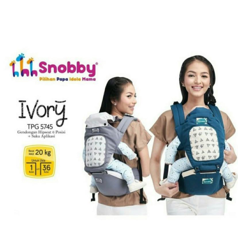 Snobby Gendongan Bayi Hipseat / Gendongan Depan Bayi / Gendongan Bayi Hipseat 6 Posisi + Saku