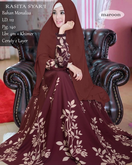 Gamis syari monalisa camelia