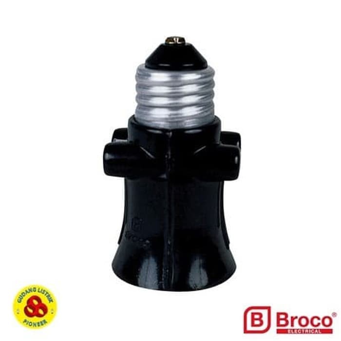 BROCO FITTING LAMPU KOMBINASI COLOK E27 HITAM 226 FITING BOHLAM