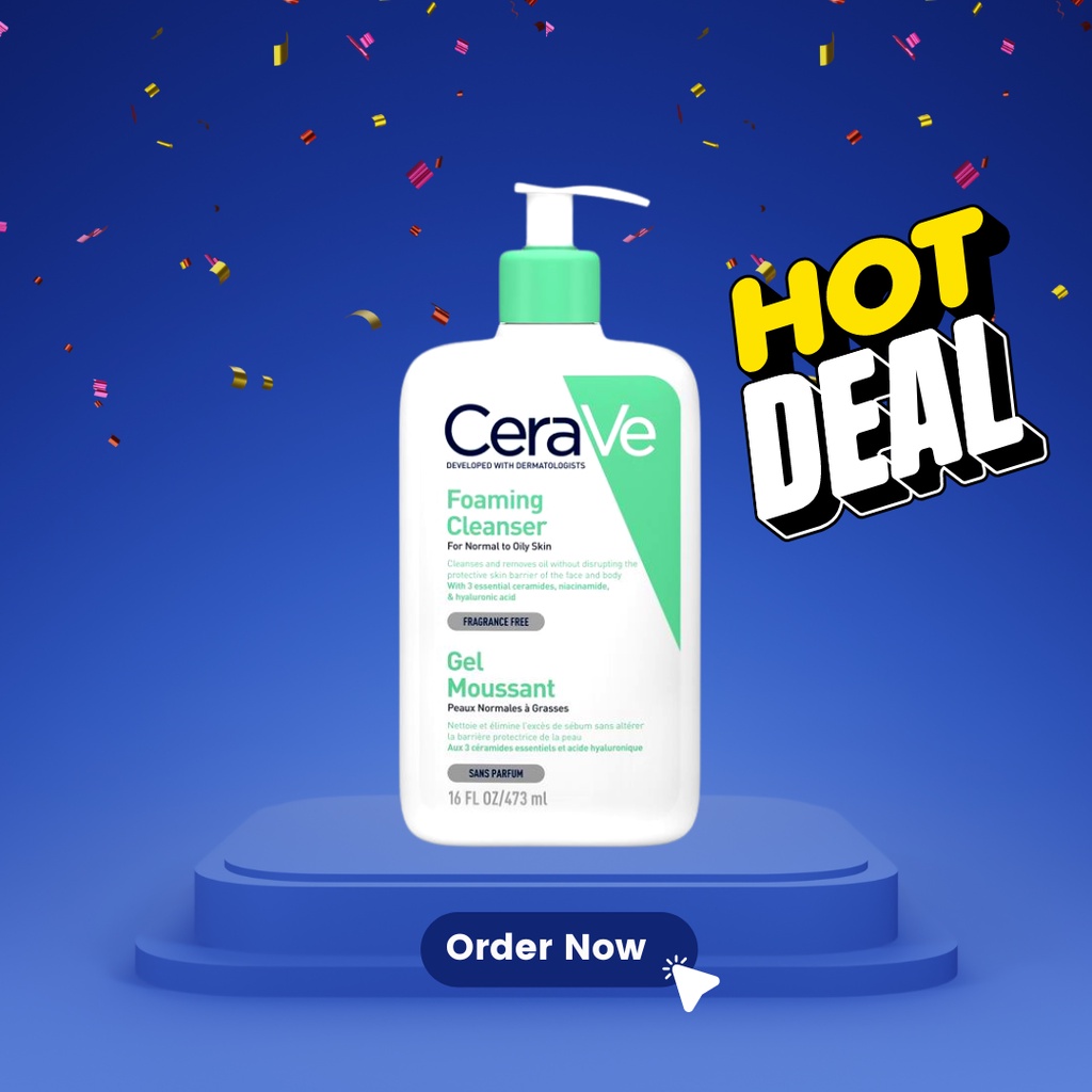 Jual CeraVe Foaming Facial Cleanser 236ml face wash For Normal to Oily