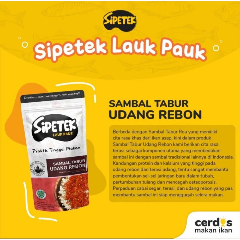 

sipetek sambal tabur udang rebon(30g)